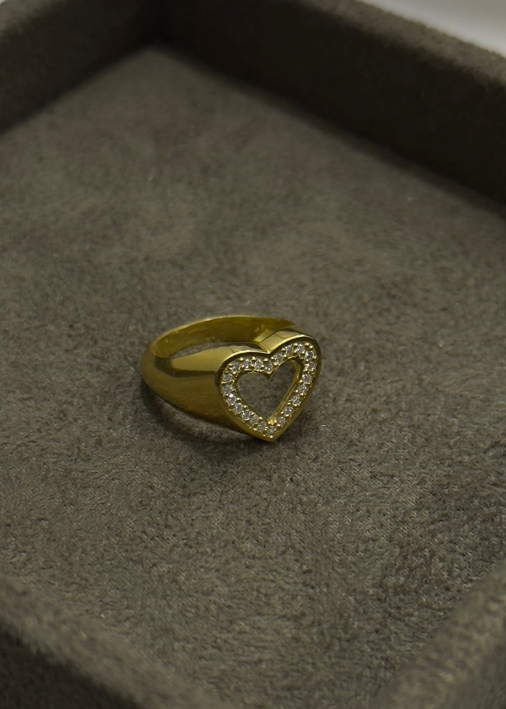 Open heart pinky ring