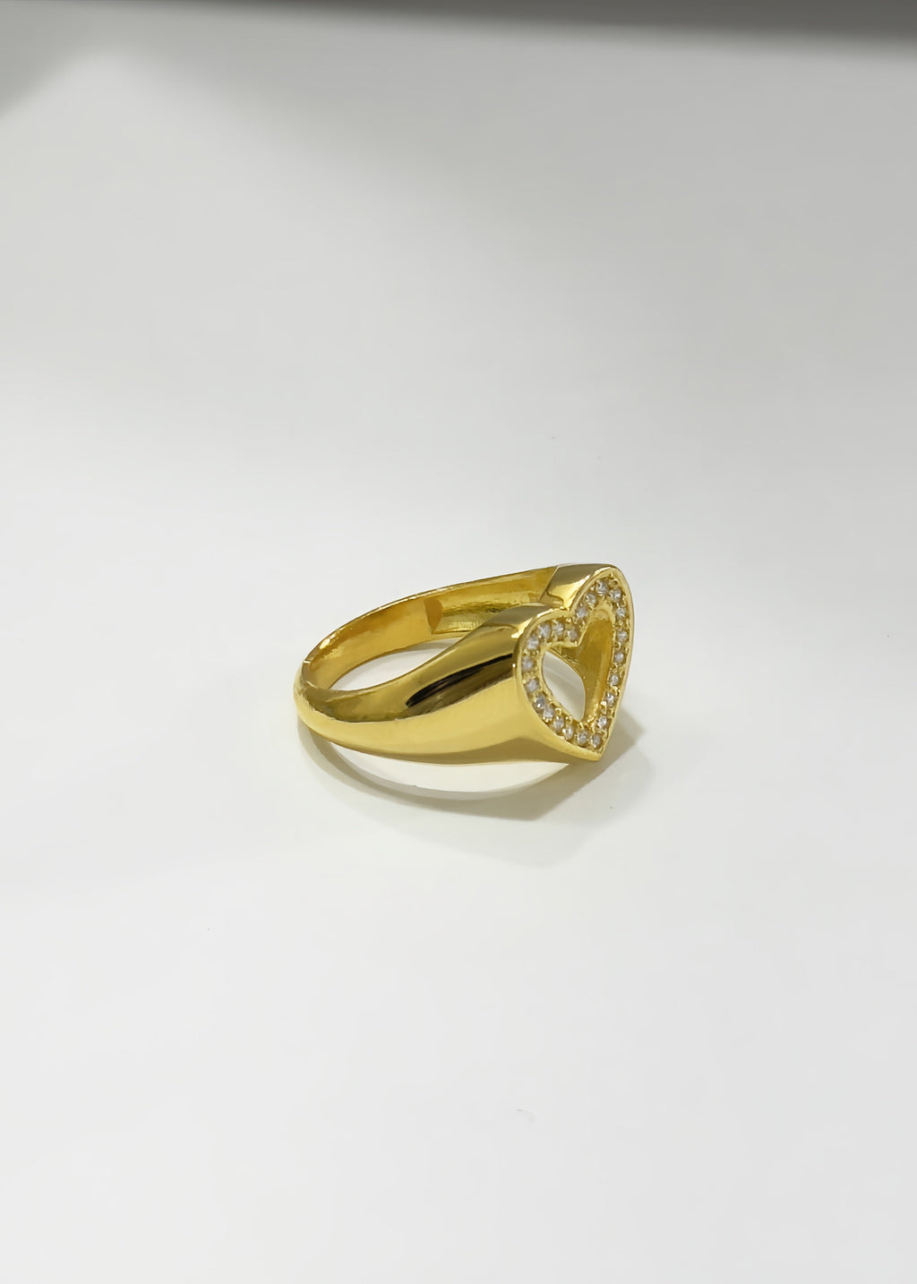 Open heart pinky ring