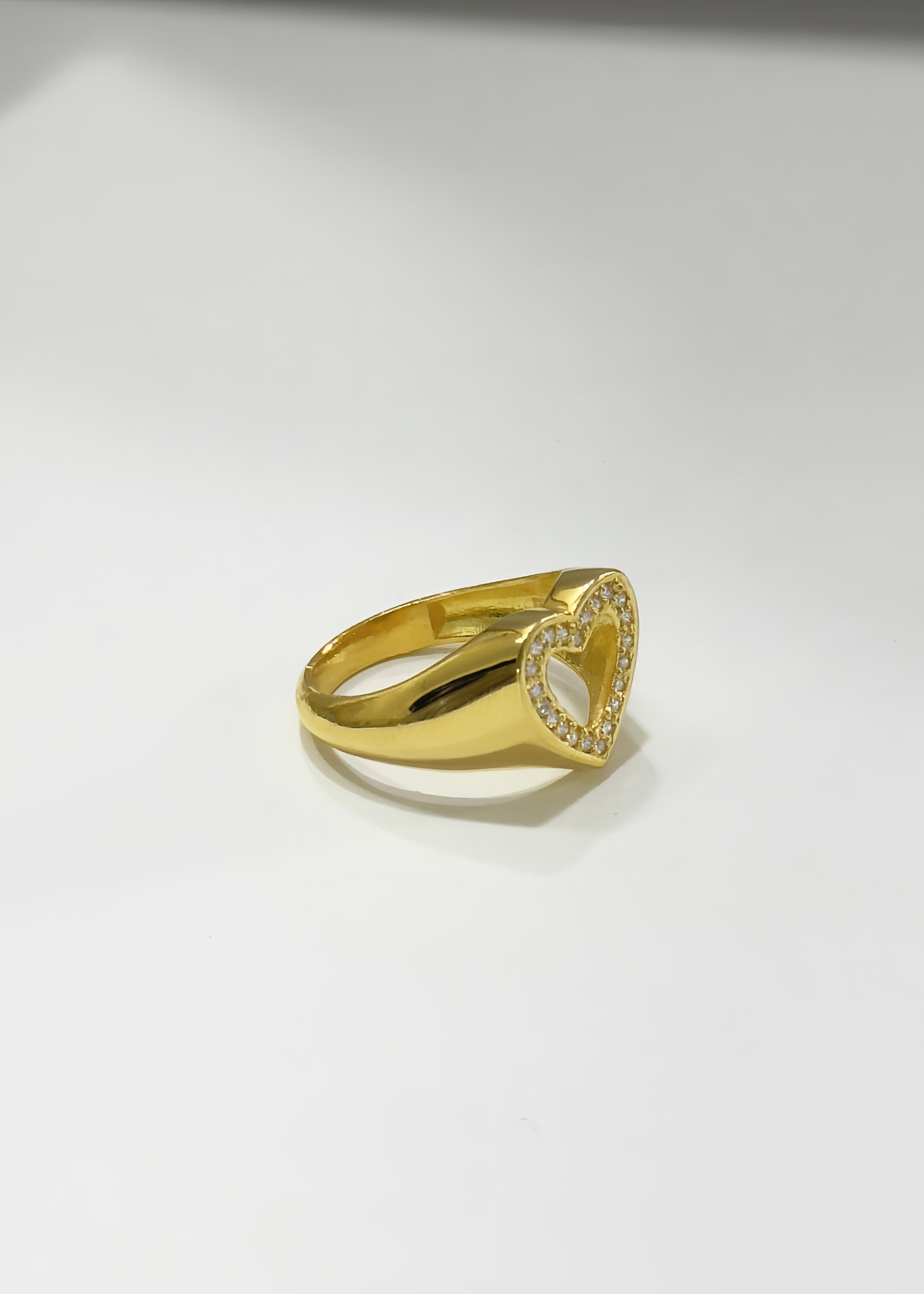 Open heart pinky ring