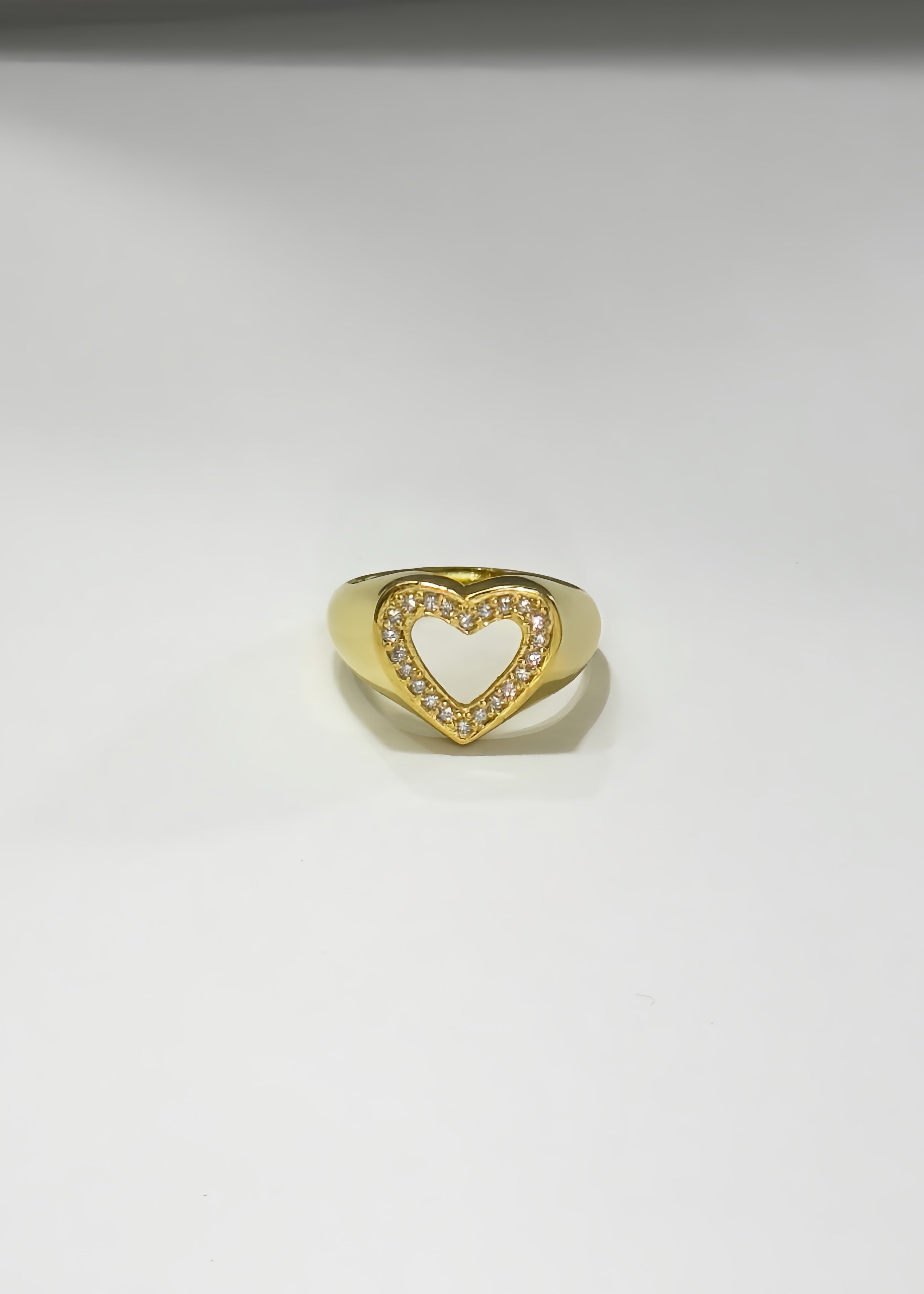 Open heart pinky ring