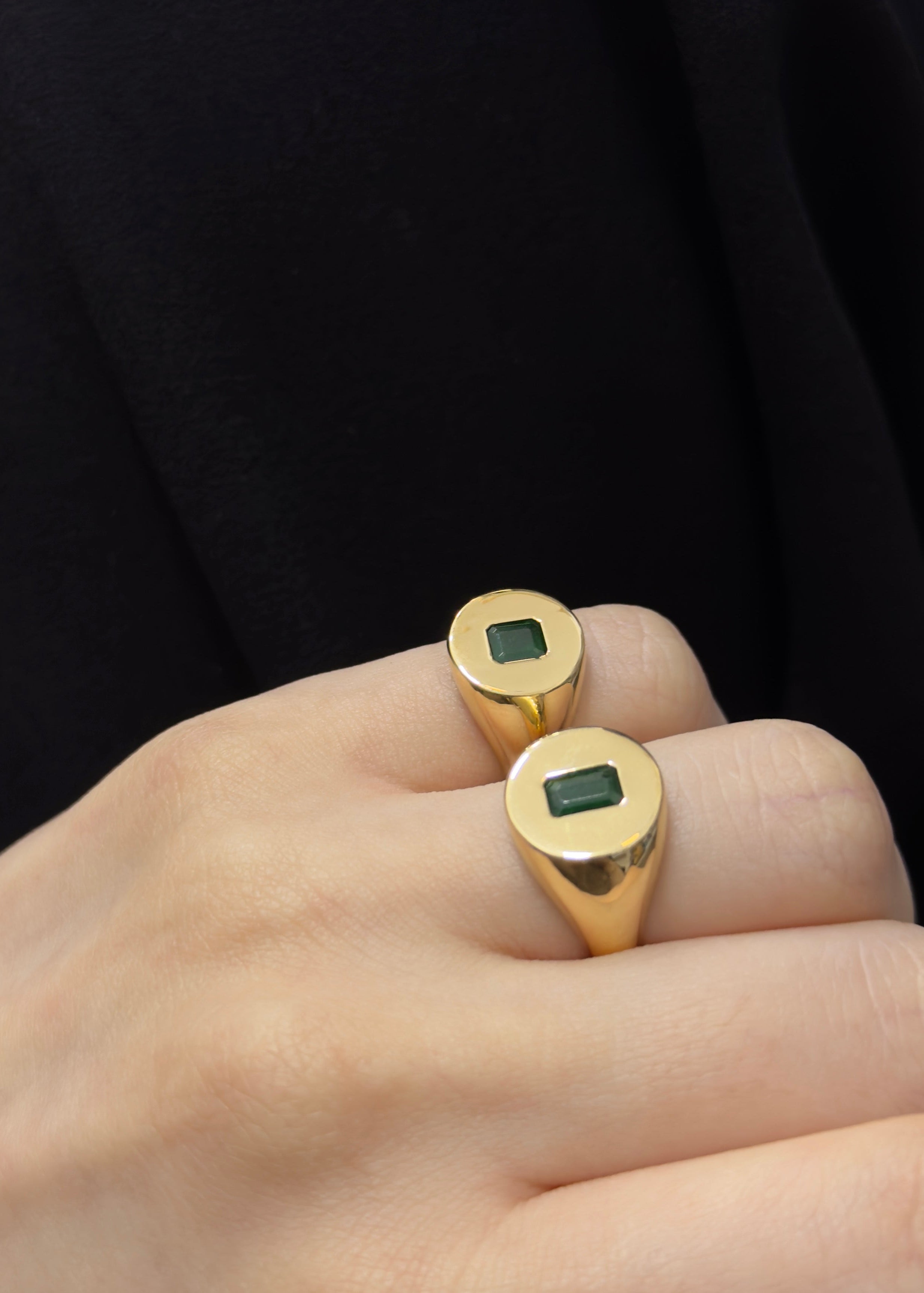 Emerald pinky ring