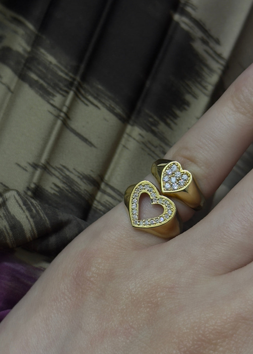 Open heart pinky ring