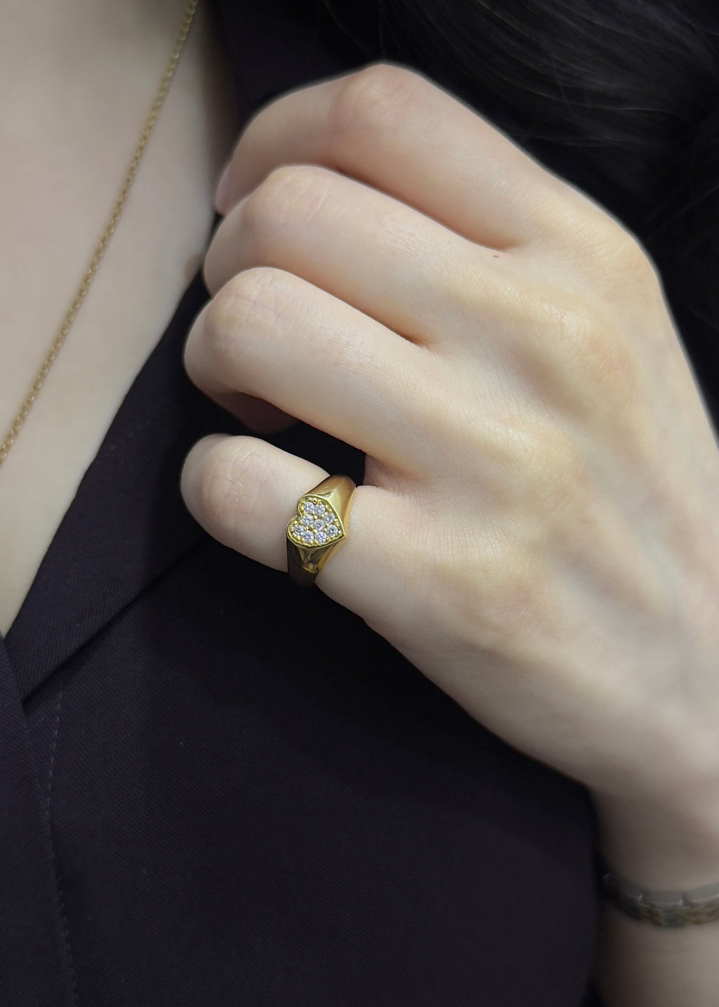 Heart pinky ring