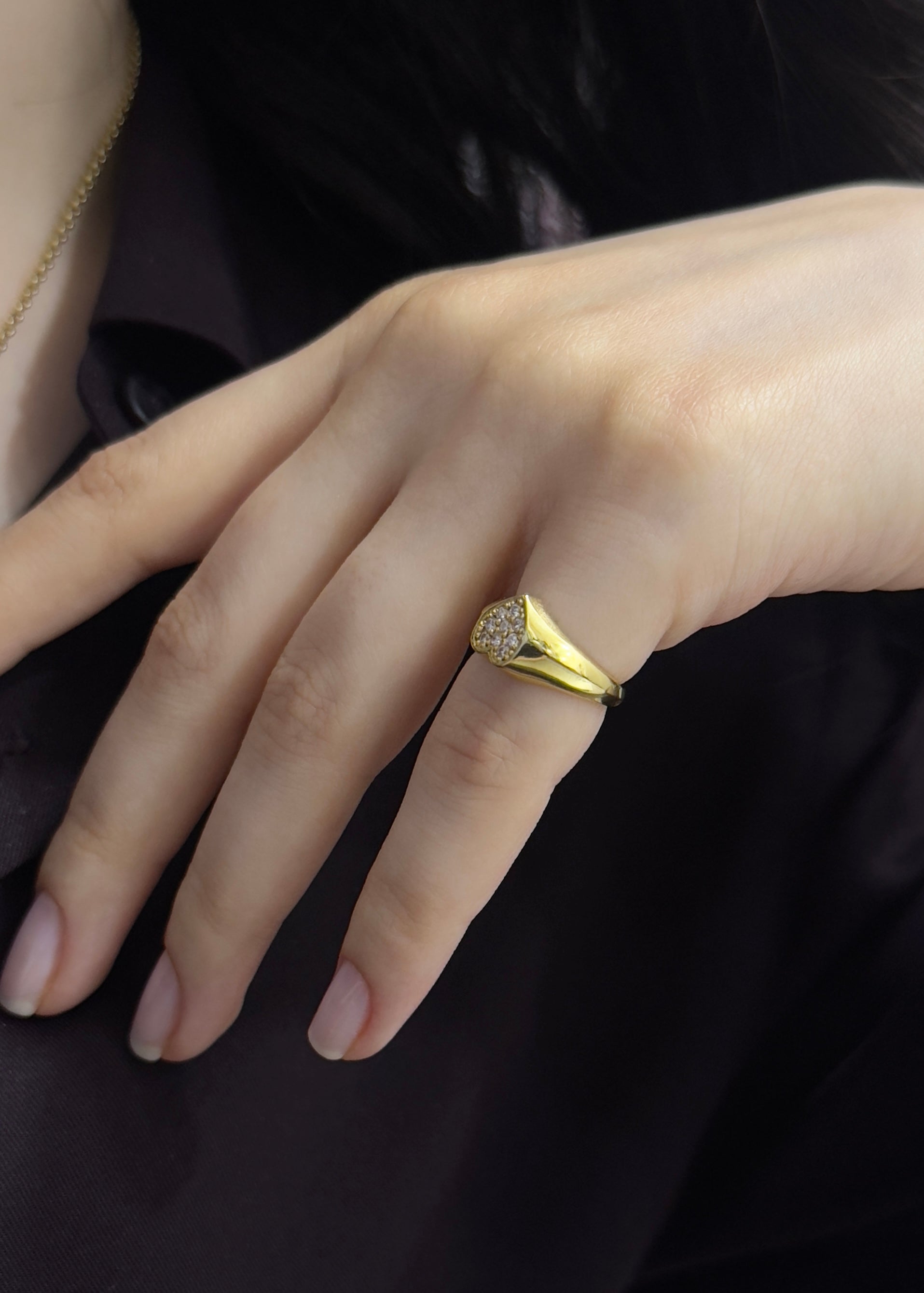 Heart pinky ring