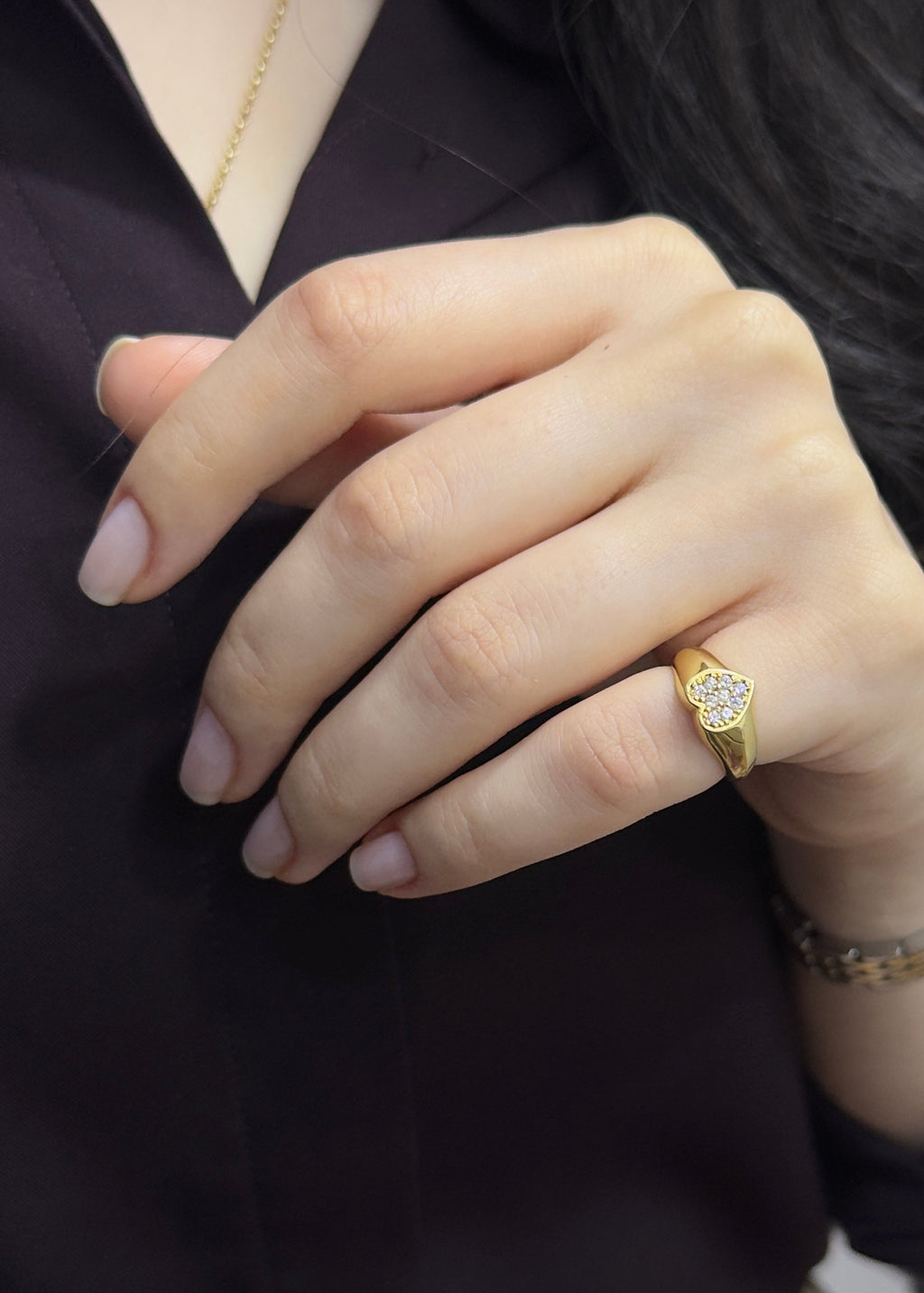 Heart pinky ring
